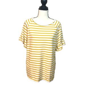 Striped white and yellow old navy shirt sleeve tshirt sx Large